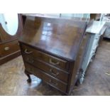 Walnut writing bureau on ball and claw feet