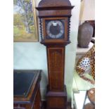 Victorian inlaid mahogany brass face grandmother clock