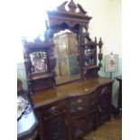 Victorian carved mahogany mirrored back sideboard