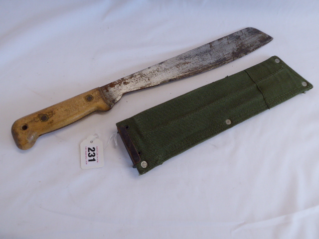 Martingale military issue machete in canvas sheath