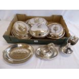 Silver plated gadrooned edge vegetable tureens,