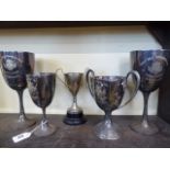 Silver plated trophy cups - Mappin and Webb - Mile races etc R D Kitson c1900/1901 (5)