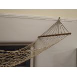 Vintage knotted rope hammock