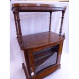 Victorian walnut what-not glazed music cabinet