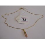 9ct Gold pink pearl pendant necklace 3.