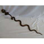 Painted bronze metal cobra candle sconce