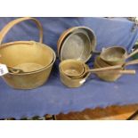 Steel handled brass saucepans and jam pans