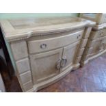 "Brunswick" classic design marble inset buffet sideboard with pull-out end slides (Mark Webster)