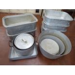 Butcher's galvanised meat trays and pans etc