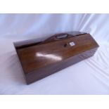 Oak lidded cutlery box with lift-out trays