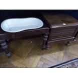 Victorian mahogany bidet & commode box stool (2)