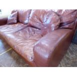 Tetrad tan leather settee