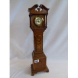 Miniature wooden longcase clock (18" tall )