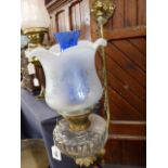 Hinks brass wall sconce glass bowl oil lamp
