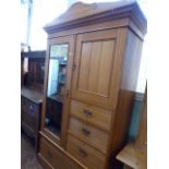 Victorian satin walnut combination wardrobe