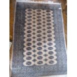 Pink ground Bokhara rug