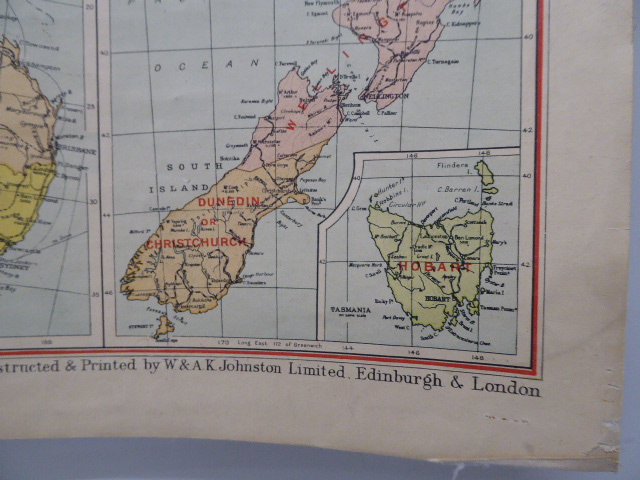 W & A K Johnson's early 20thC cloth backed "Trade Map of the World" edited by Ben Morgan ( 69" x - Image 3 of 3