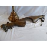 Victorian copper posser and wooden yoke (2)