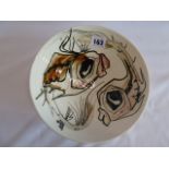 Studio pottery bowl - Abstract fish design