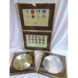 Framed Warwick Records gold and silver discs,