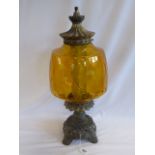 Amber glass metal table lamp - Carl Falkenstein
