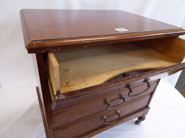 Edwardian mahogany 4 drawer fall front music cabinet - Image 2 of 2