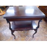 Mahogany fold top card table