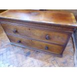 Victorian mahogany cut-down 2 drawer chest