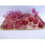Collection Victorian cranberry glass (17)