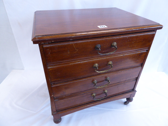 Edwardian mahogany 4 drawer fall front music cabinet