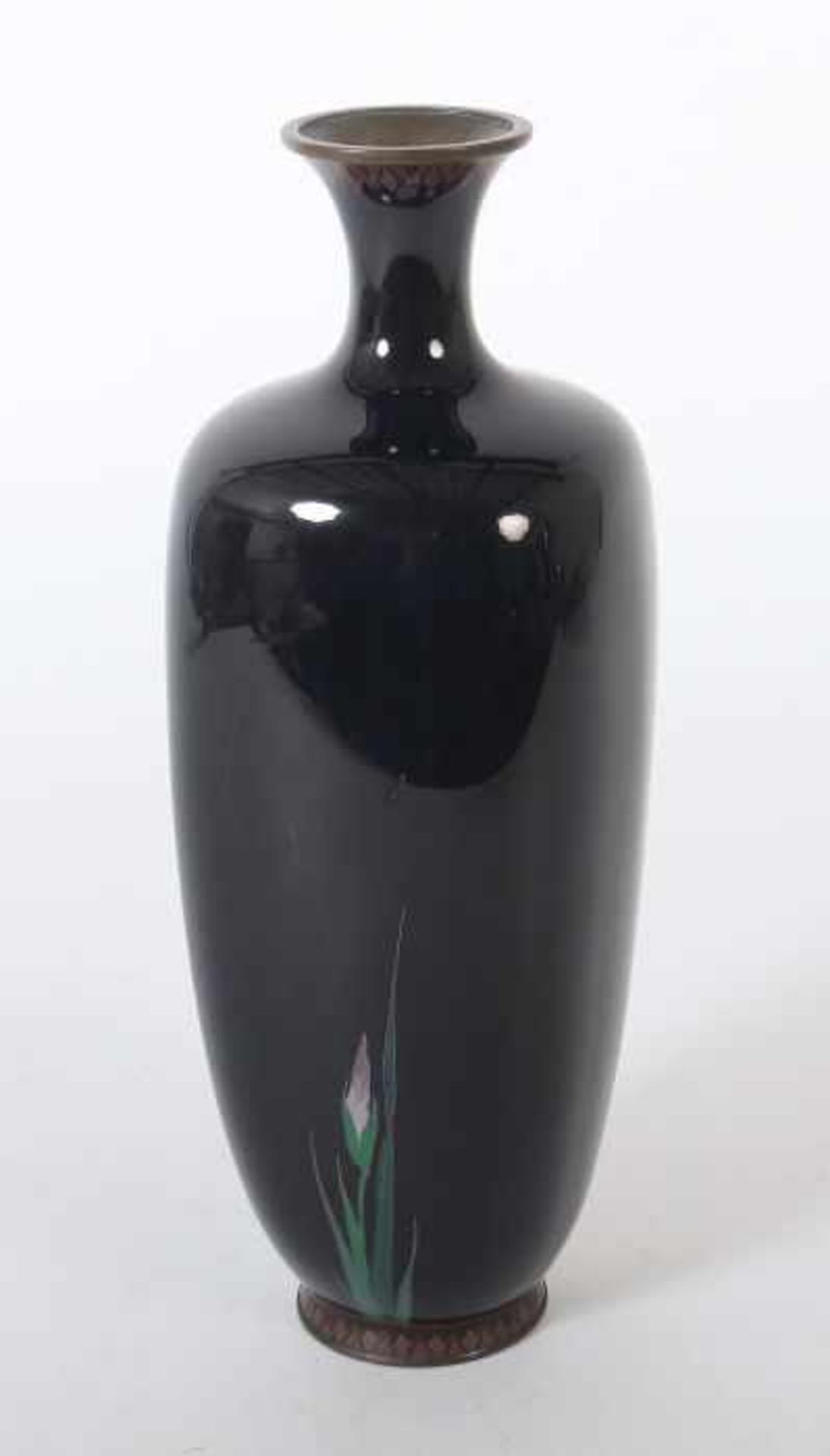 Cloisonné-Vase< - Bild 3 aus 4