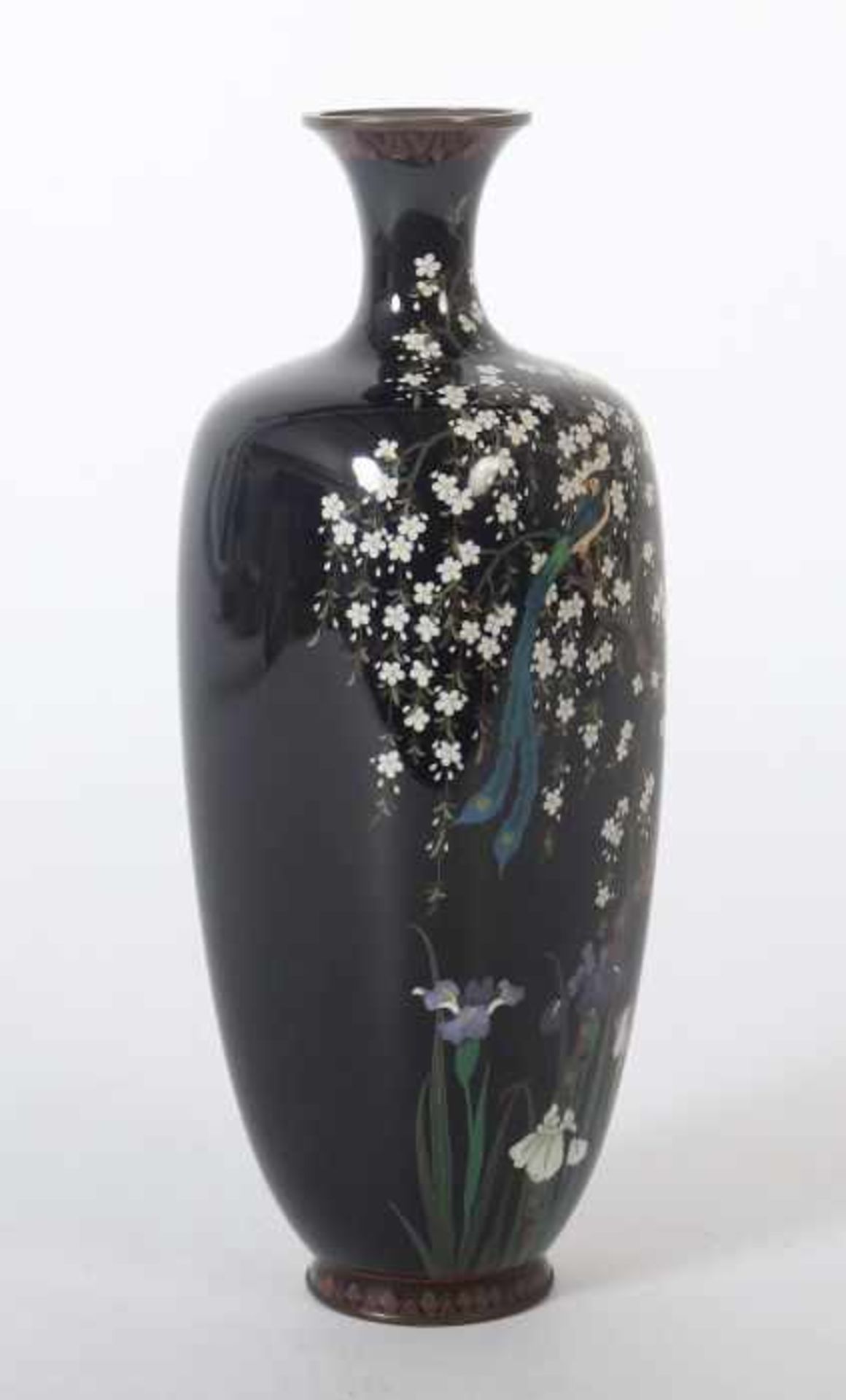 Cloisonné-Vase< - Bild 2 aus 4