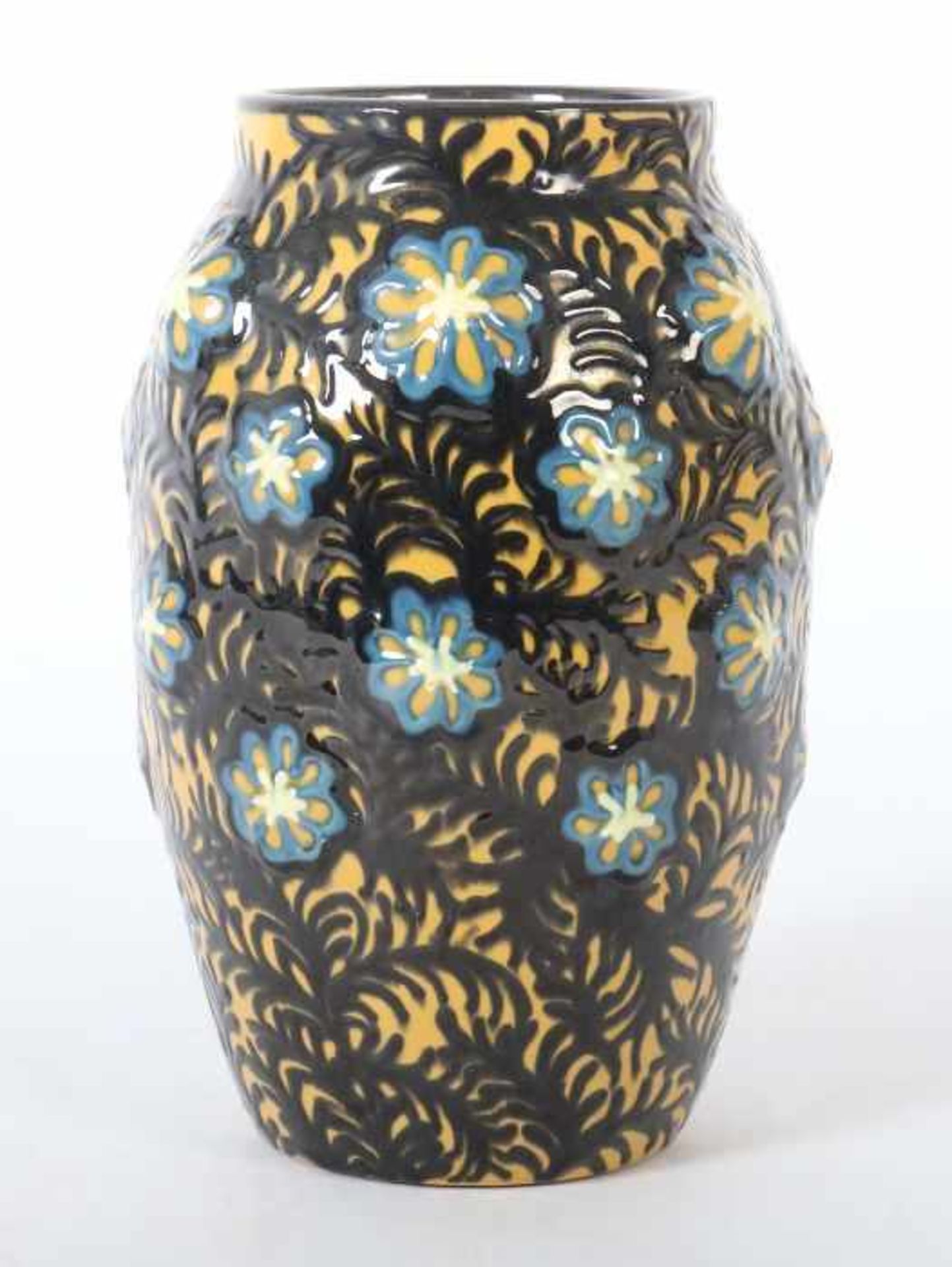 Vase mit Blumendekor - Bild 2 aus 4