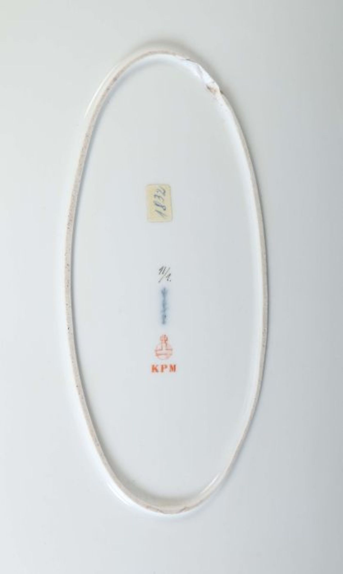 Ovale Vorlegeplatte mit Blumenmalerei - Bild 3 aus 3