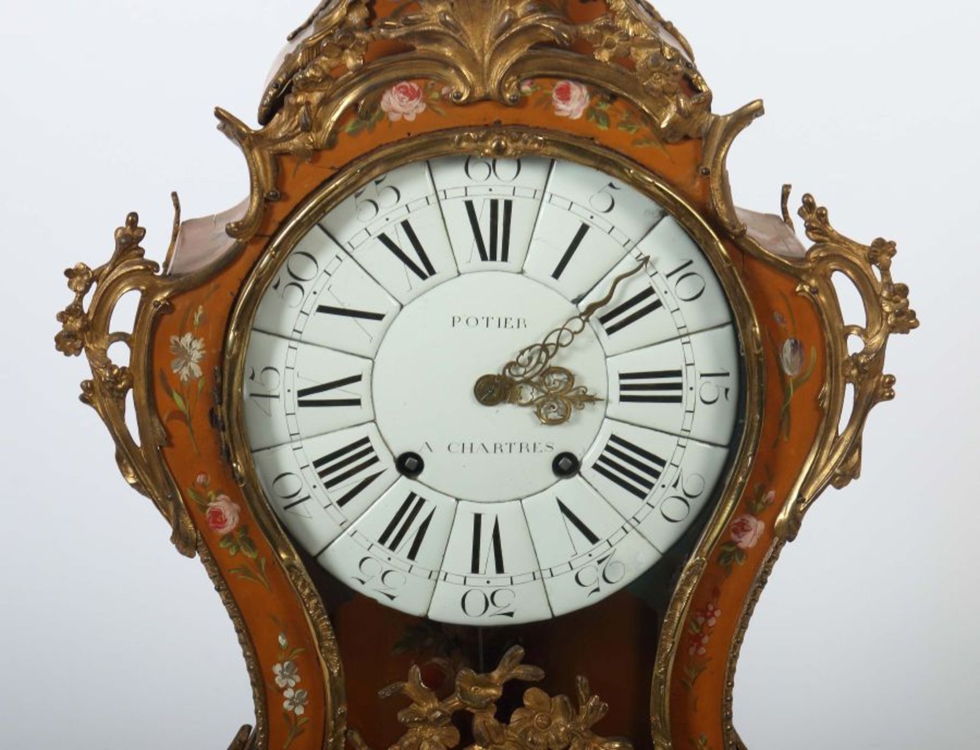 Louis XV-Pendule mit Vasenbekrönung - Bild 3 aus 6