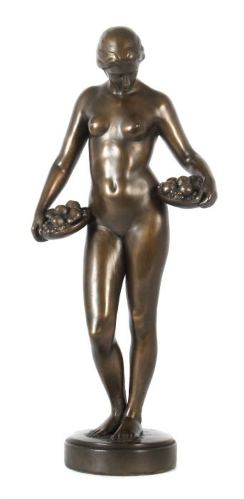 Bildhauer des 20. Jh "Demeter", Galvanoplastik, vollplastische Figur eines weiblichen Aktes,