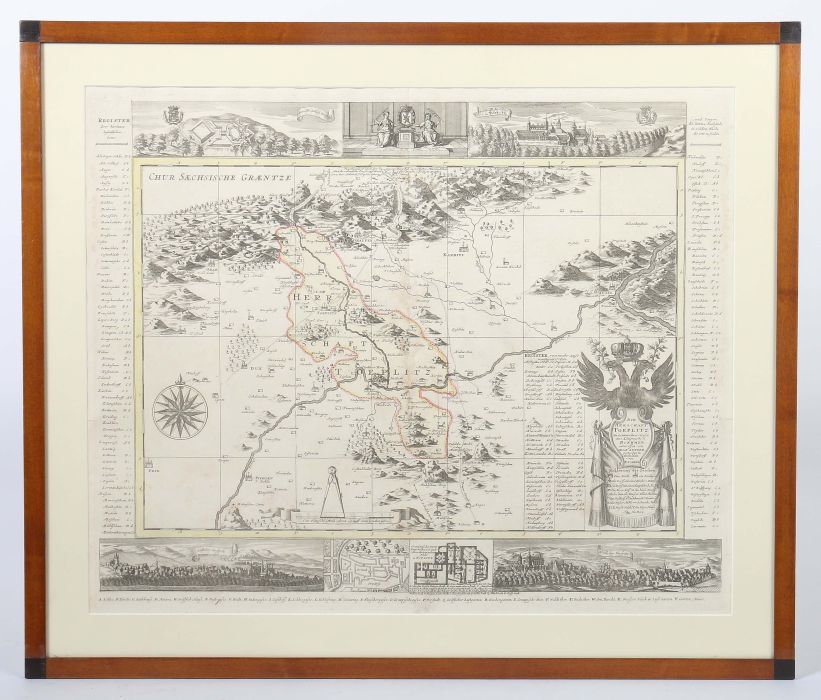 Landkarte "Teplitz" "Die Herschaft Toeplitz im Leutmeritzer Creisse des Königreichs Boehmen", - Image 2 of 2