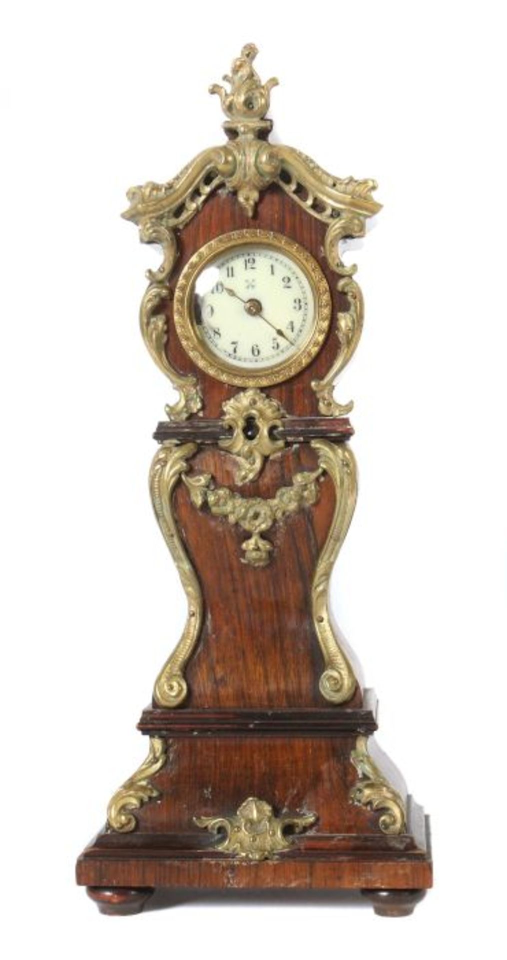 Miniatur-Standuhr im Barockstil Ende 19. Jh., Tischuhr in Form einer Standuhr en miniature, das