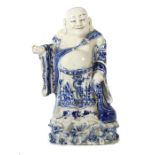 Budai-Buddha China, 20. Jh., Porzellan, vollplastische Darstellung des stehenden Budai Buddhas, das
