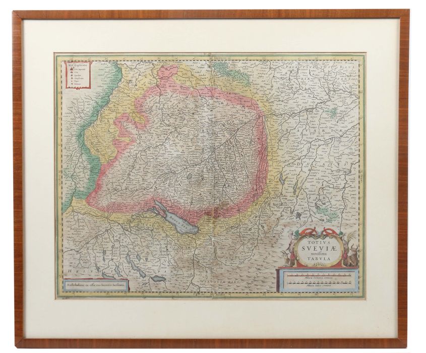 Konvolut Landkarten Bodensee 1x Johannes Janssonius: "Totius Sueviae", zeigt die Gegend zwischen - Image 2 of 3
