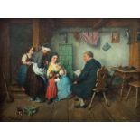 Makloth, Johann Tschagguns 1846 - 1908 München, österreichischer Maler. "Besuch des Beamten",