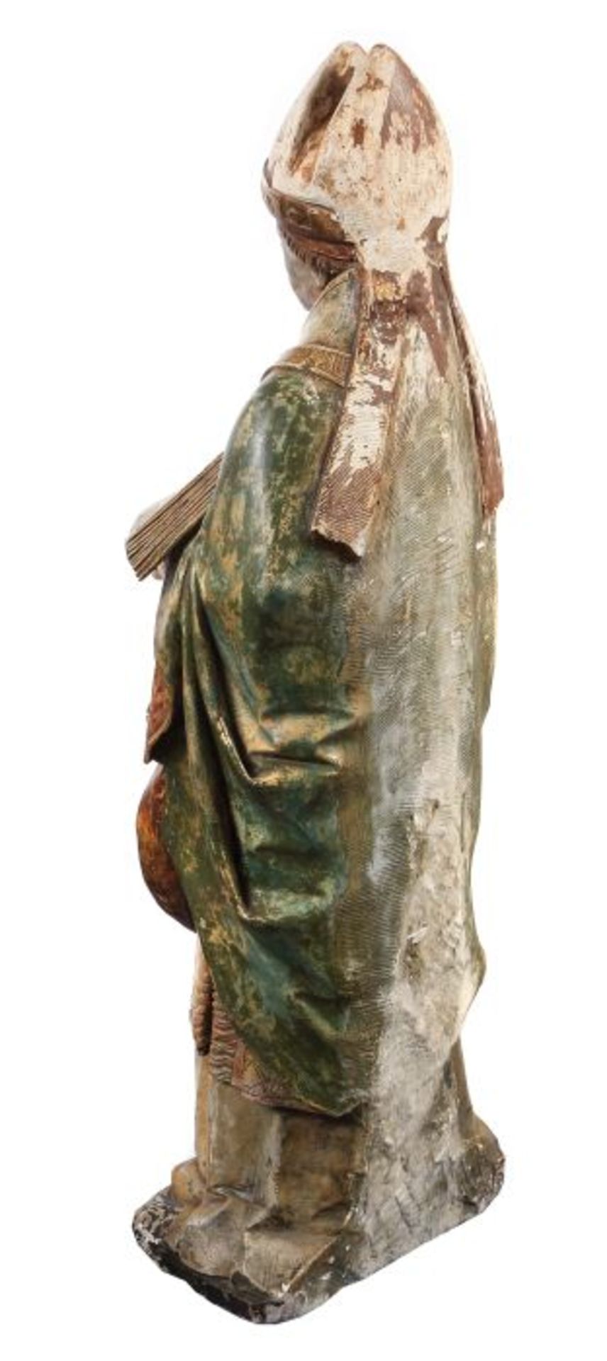 Künstler des 19. Jh. "Bischoff", Gipsguss, polychrom gefasst, vollplastische Figur eines Mannes im - Bild 3 aus 7