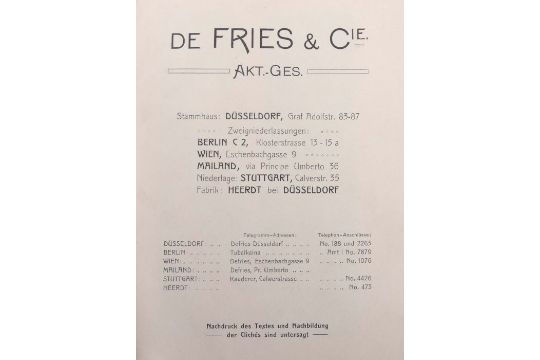 De Fries & Cie AG, Düsseldorf Hauptkatalog der Werkzeuge und Bedarfsartikel, 1901, 799 S. mit - Image 2 of 3