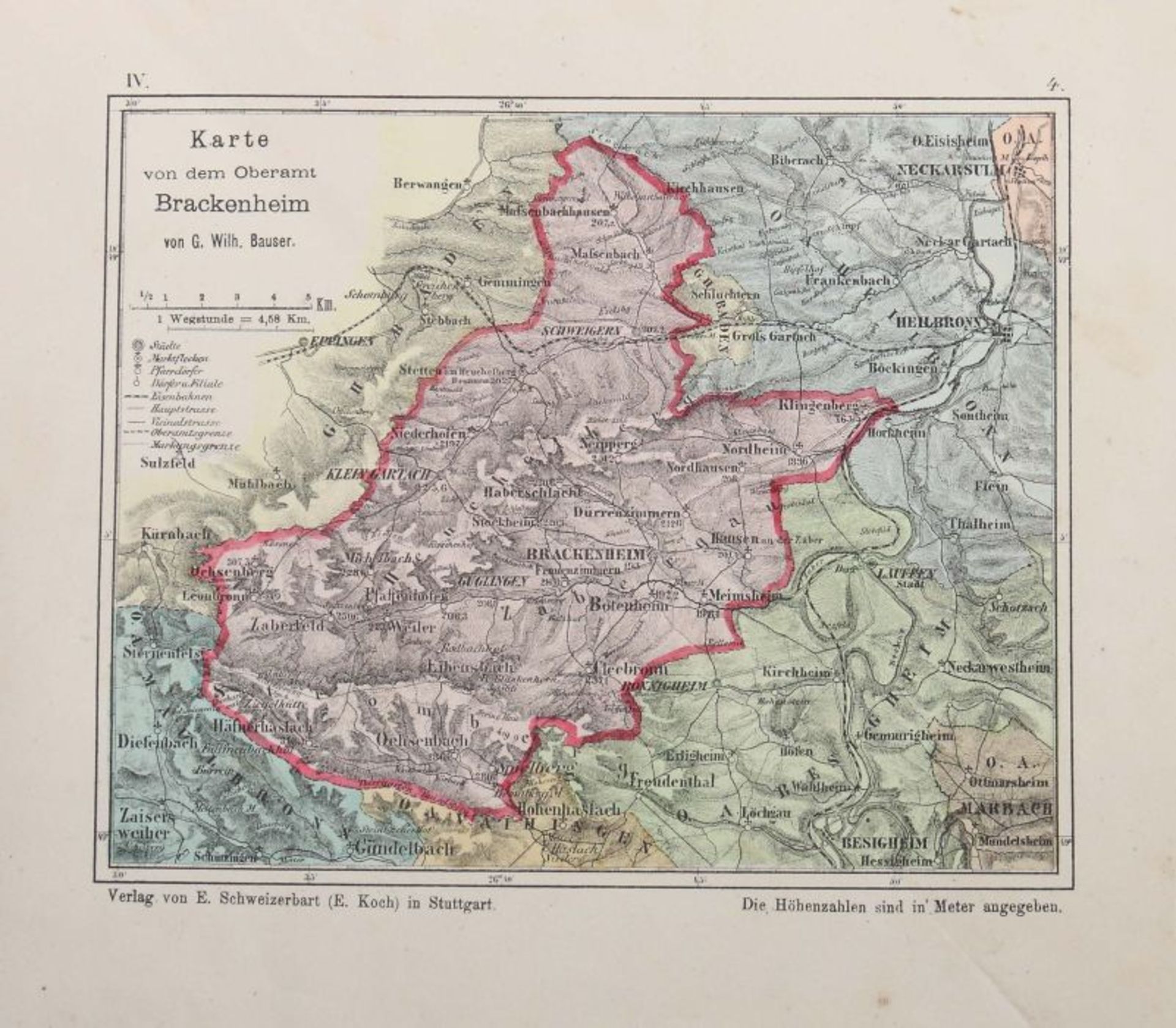 Bauser, G. Wilhelm (bearb.) Hand-Atlas des Königreichs Württemberg in 63 Blättern, Stuttgart, - Bild 4 aus 7