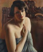 Bertrand, Jean-Paul französischer Maler um 1930. "Damenportrait", mit entblösten Schultern, den