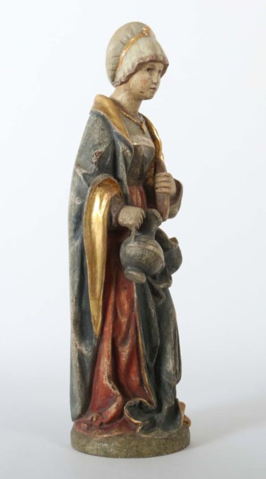 Bildschnitzer des 19./20. Jh. Süddeutschland, "Hl. Elisabeth von Thüringen", Holz geschnitzt, - Bild 2 aus 4