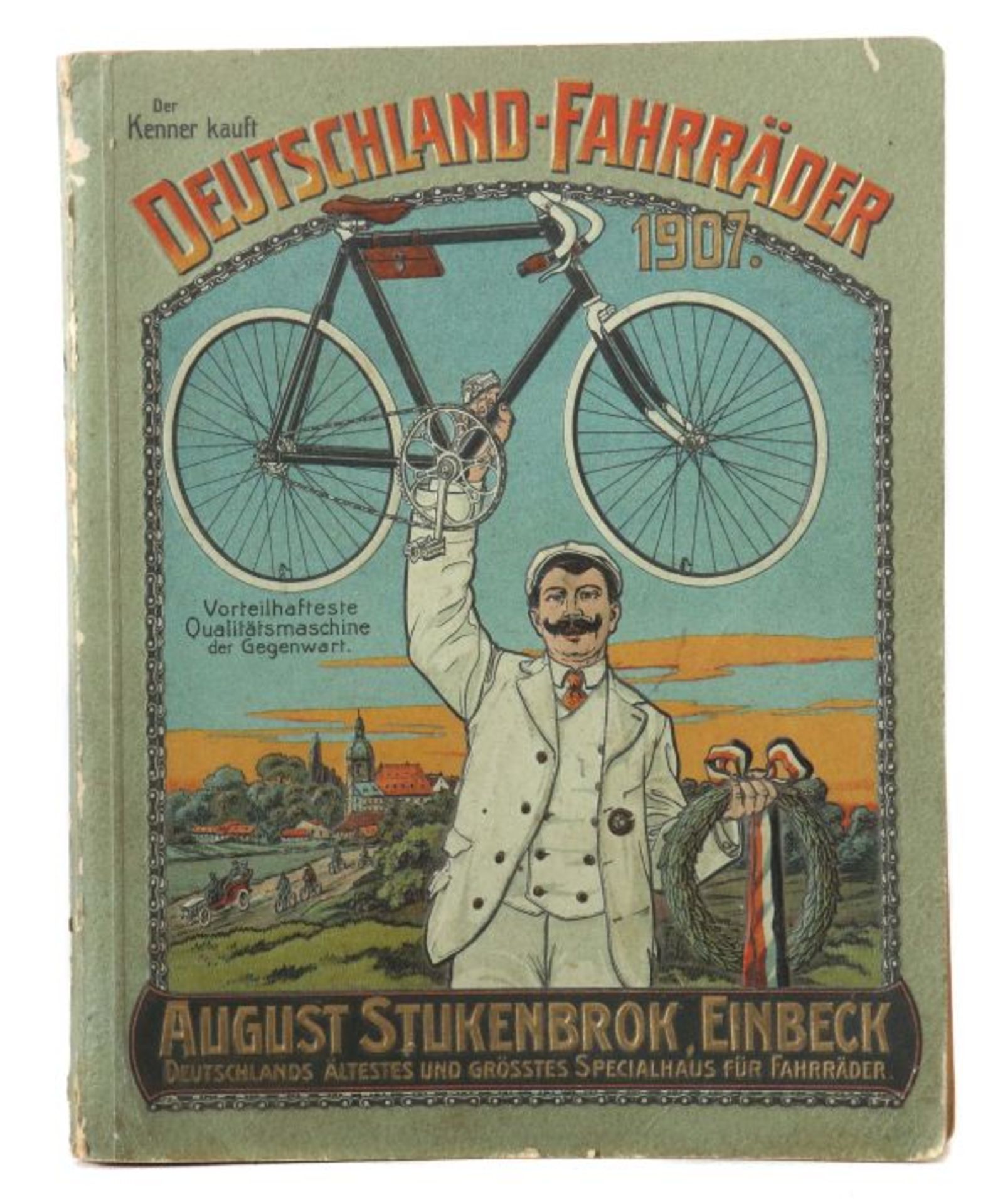 Warenkatalog August Stukenbrok, Einbeck 1907, Katalog mit zahlr. Abb., u.a. Fahrräder,