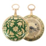 Hochfeine Gold-Spindeltaschenuhr mit Viertelstunden-Repetition Frankreich/Versailles, 18. Jh.,