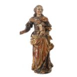 Bildhauer des 19. Jh. "Maria mit Kind", Holz geschnitzt, polychrom gefasst, vollplastische Figur