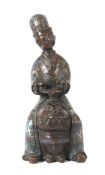 Cloisonné-Figur China, späte Qing-Dynastie (wohl Ende 19. Jh./um 1900), Messing/Cloisonné,